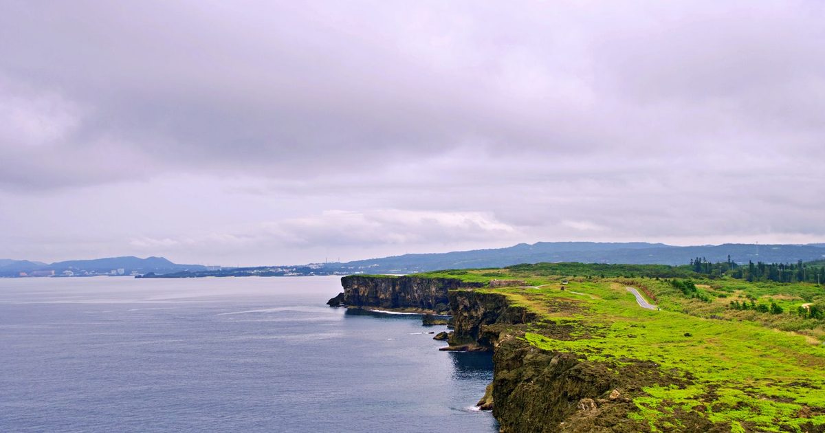 Coastal cliffs in Okinawa, Japan