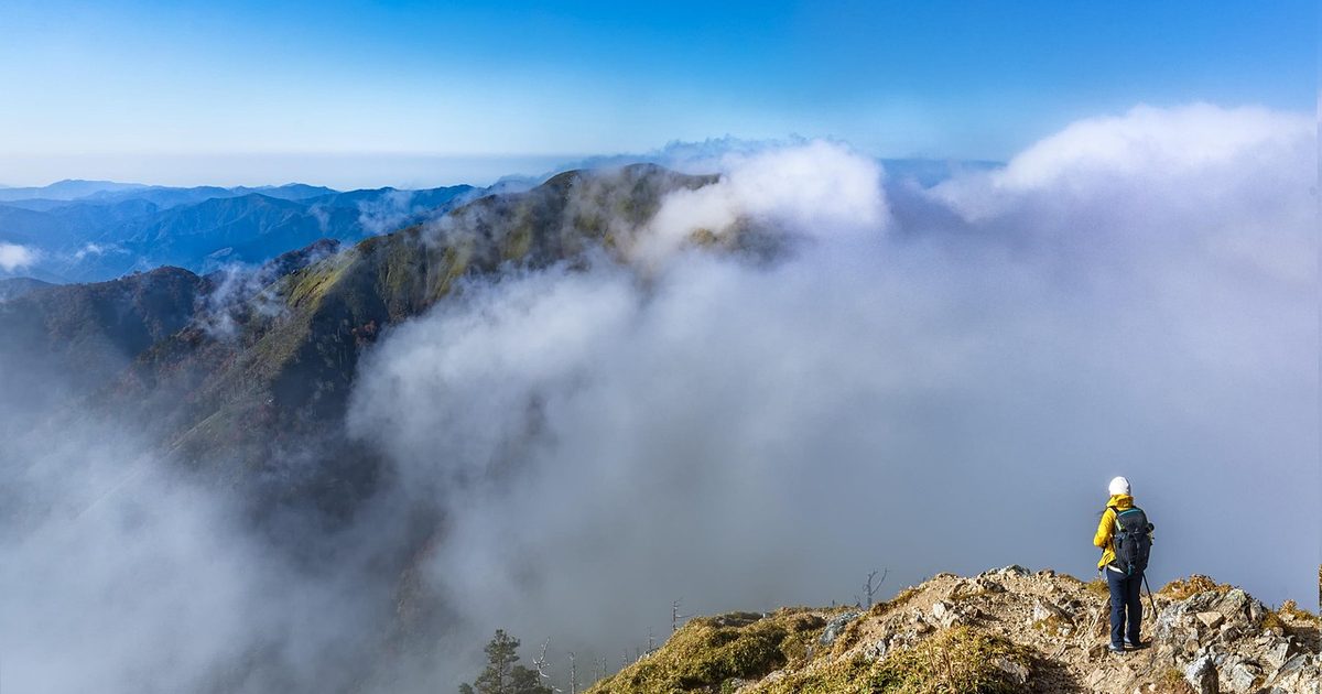 Mount Tsurugi in the Shikoku mountains, Tokushima, Japan
