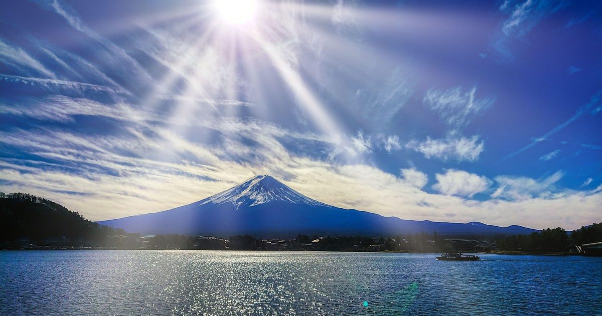 Mount Fuji over Lake Kawaguchi, Yamanashi, Japan