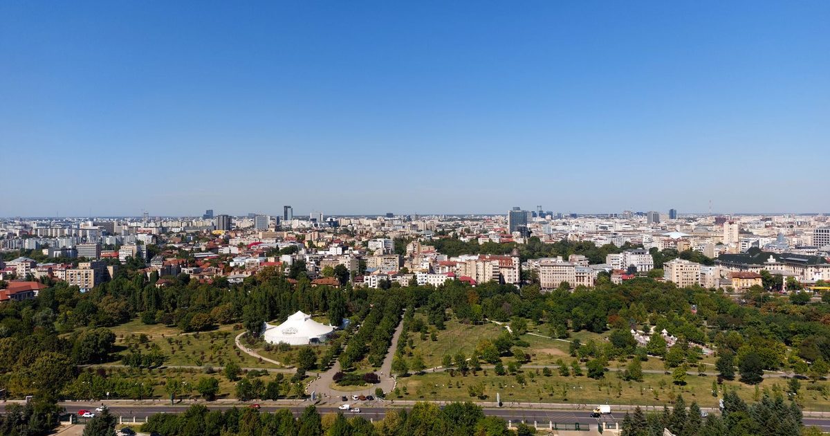 Bucharest from the air, Romania